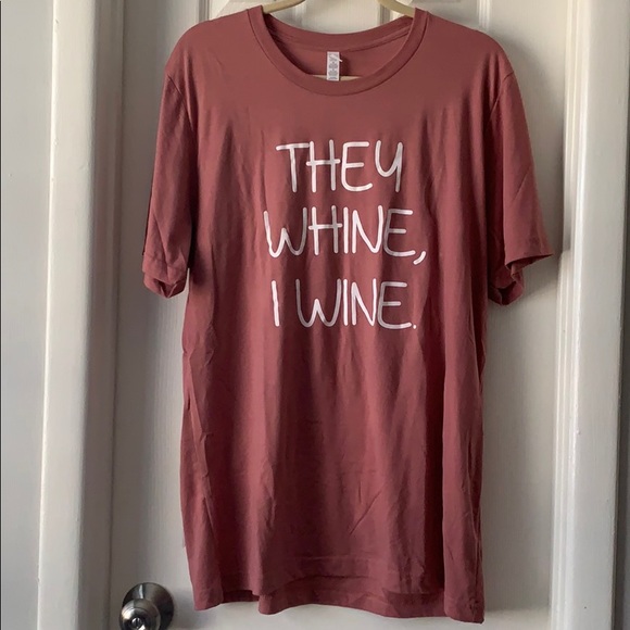 Tops - THEY WINE, I WINE mom t shirt top mauve XL